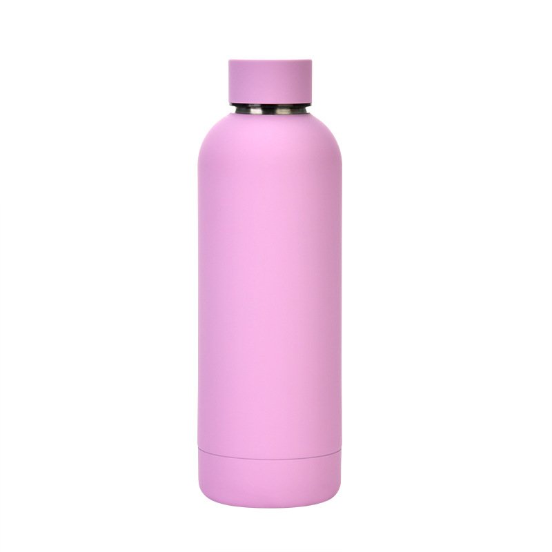 Custom Color Logo Rubber Painting Travel Vacuum Tumbler Flask 500ml Double Wall Thermal Insulated Stainless Steel Water Bottles