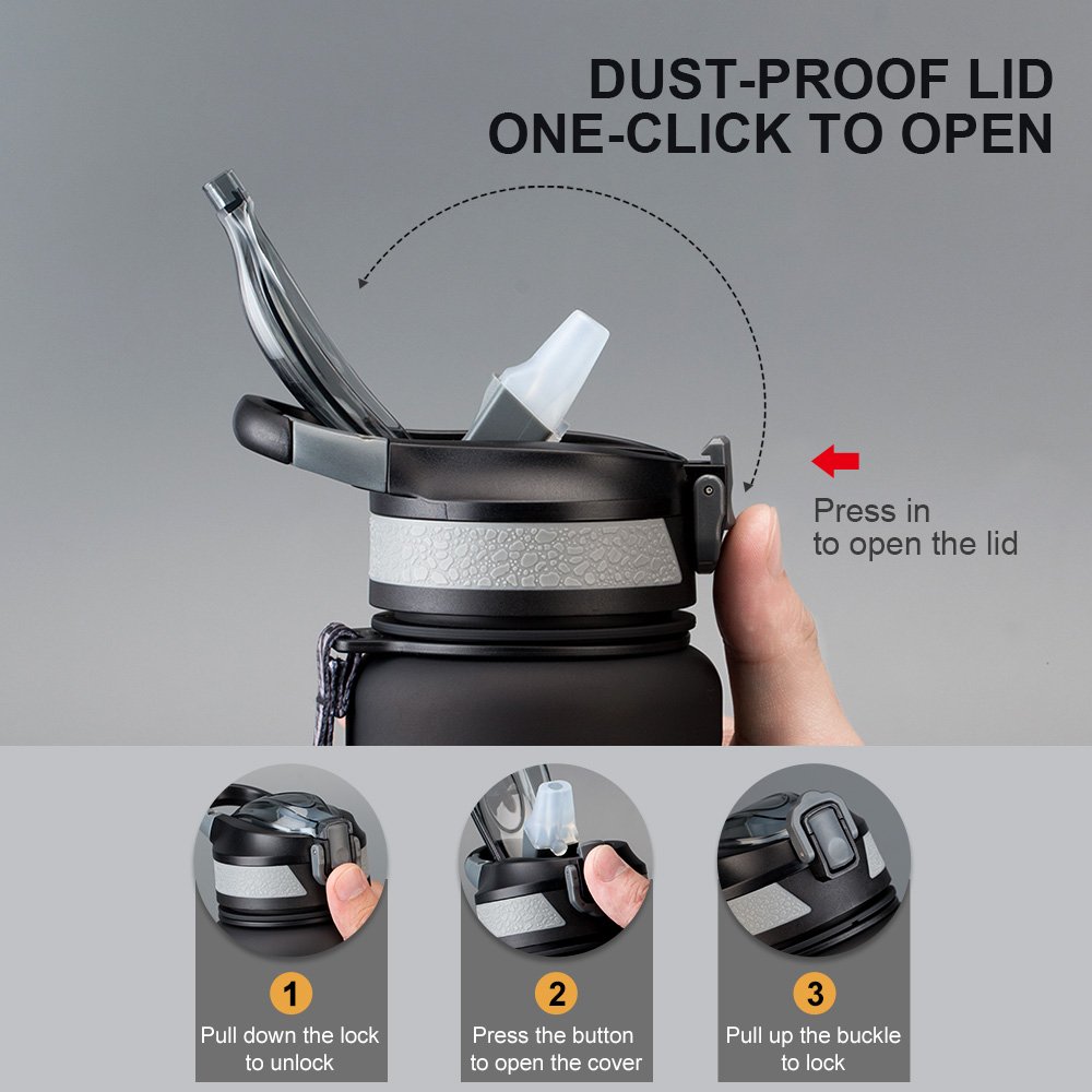 BPA Free tritan plastic sports drink water bottle for Gym Work travel and Outdoor Sports