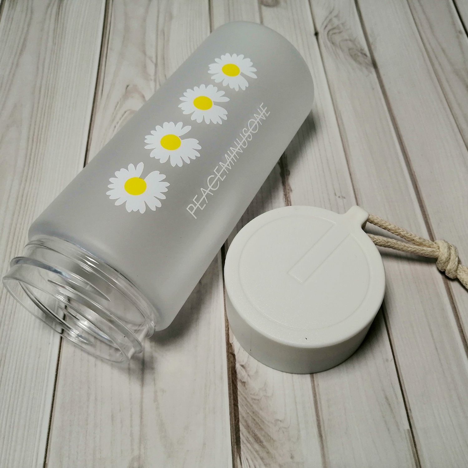 Custom Logo Clear Plastic Water Bottle with Wide Mouth Sport Style 500ml Capacity for Travel Portable Glass