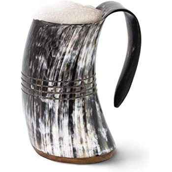 Perfect Hand grip Design Cow Horn Mugs Manufacturer Natural Finished Buffalo Horn Mugs for Beer Drinking