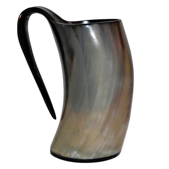 Perfect Hand grip Design Cow Horn Mugs Manufacturer Natural Finished Buffalo Horn Mugs for Beer Drinking