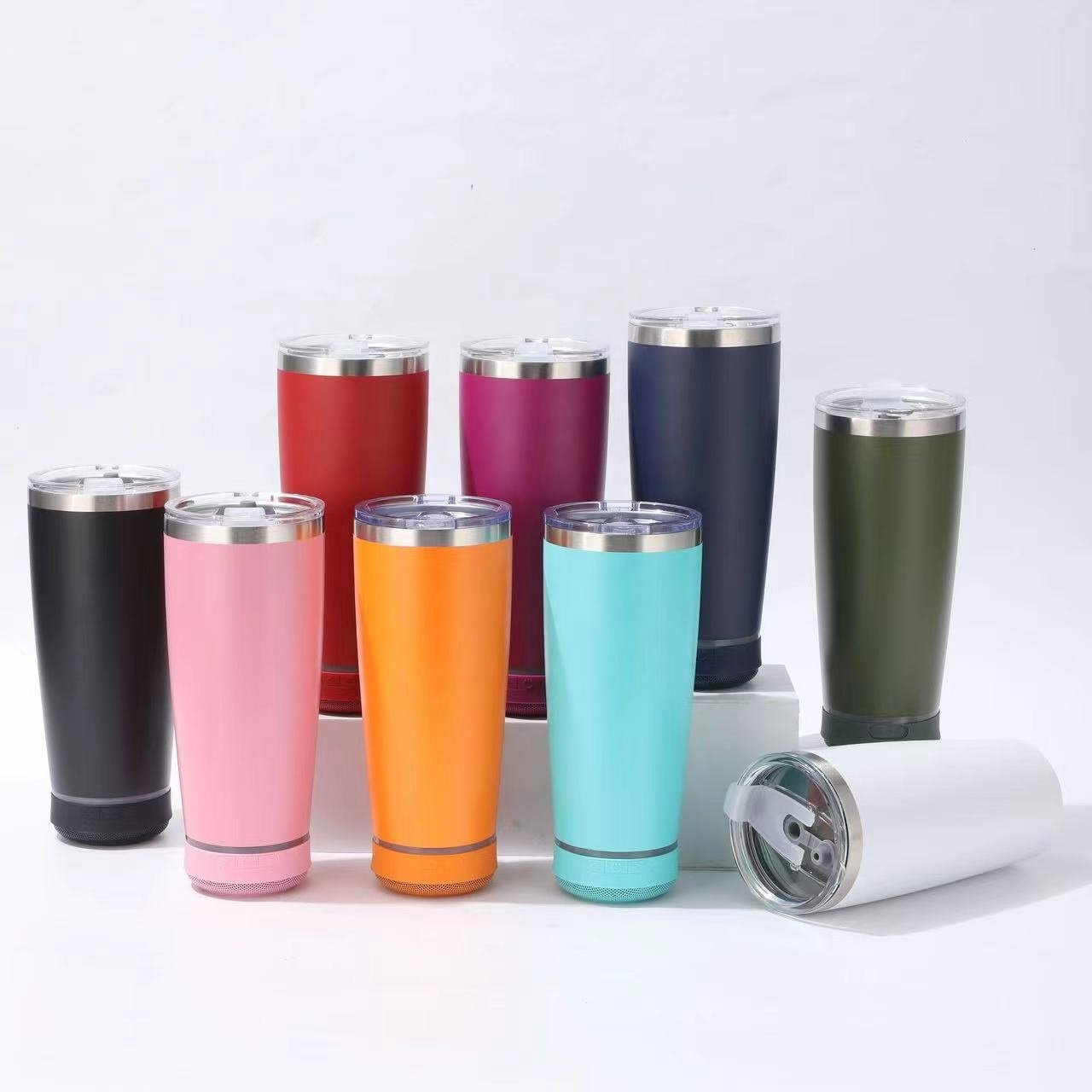 JZYZ Wholesale Speaker Tumbler Bulk BT Blue Tooth Cup With Speaker 16OZ 20OZ 40OZ Water Bottle with Customization