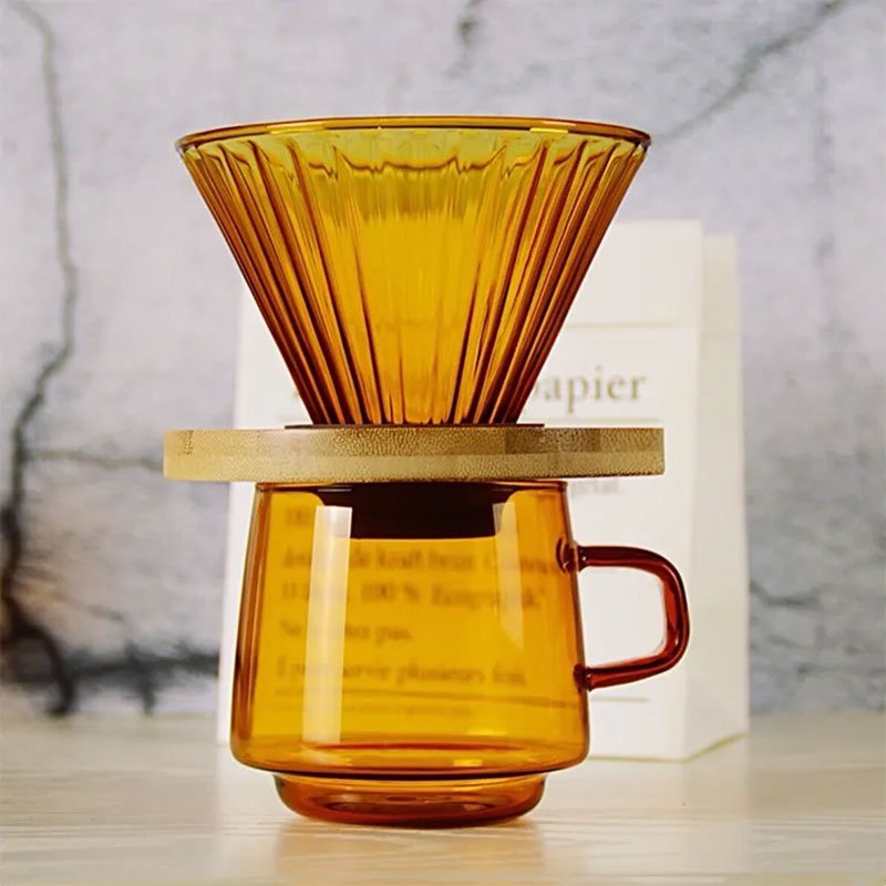 ODM/OEM 350ml Custom Blown Heat Resistant espresso Borosilicate Amber Clear Glass Coffee Mug Cup with Handle