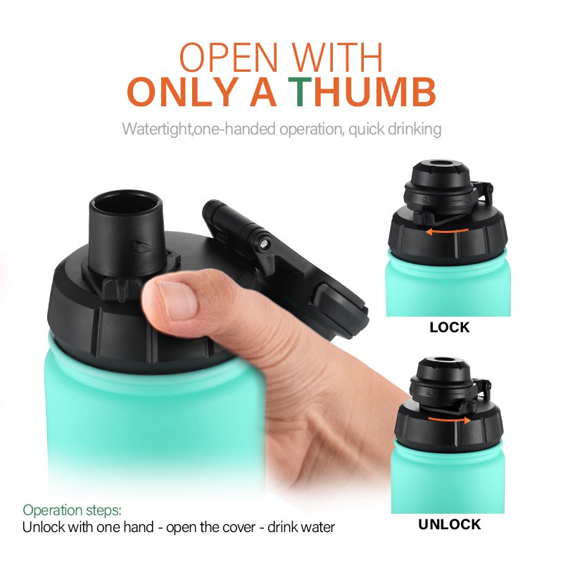 Custom Logo stay Hydrated stainless steel vacuum flask portable lock lid insulated sports water bottles 32oz