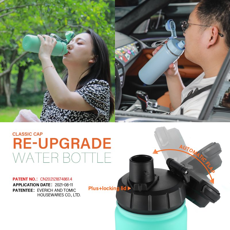 Custom Logo stay Hydrated stainless steel vacuum flask portable lock lid insulated sports water bottles 32oz