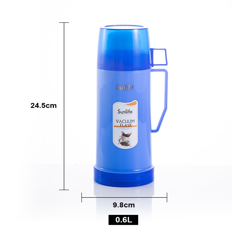 Sunlife Cheap Thermal Jug Plastic Body Thermos Water Bottle Glass Inner Vacuum Flask
