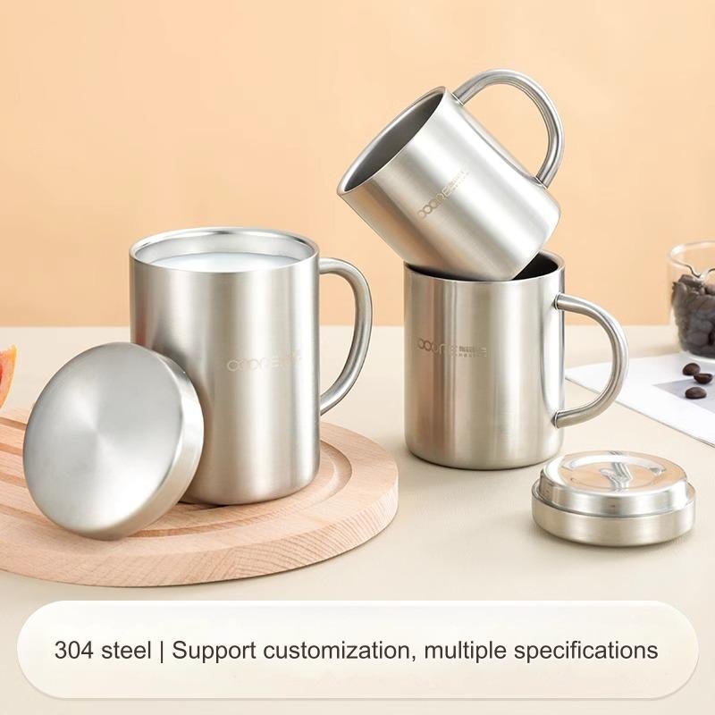 Modern Design Stainless Steel Metal Carabiner Mug Handle Portable Double Wall Coffee/Milk Cup