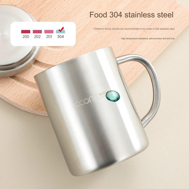 Modern Design Stainless Steel Metal Carabiner Mug Handle Portable Double Wall Coffee/Milk Cup