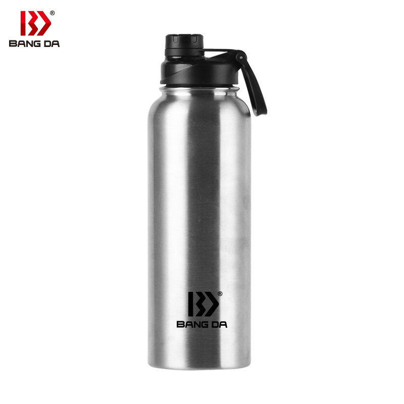wholesale customization 1200ml wide mouth sport insulated thermos flask two single wall cup gift set