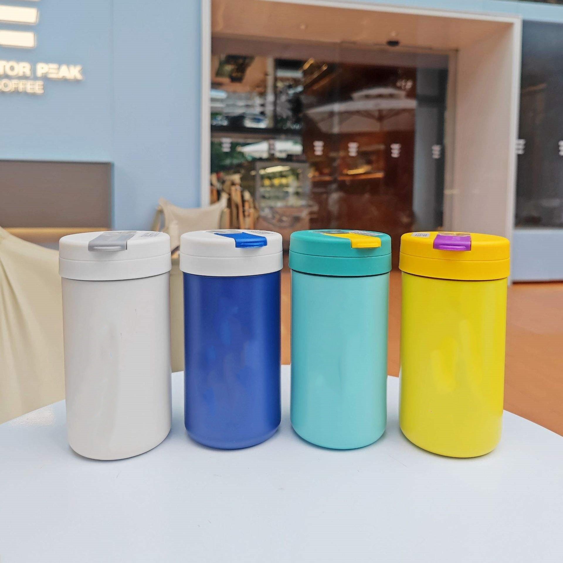 Portable Stainless Steel 350Ml 500Ml Creative Travel Mug Portable Outdoor Vacuum Flask Thermos Customizable With Lid