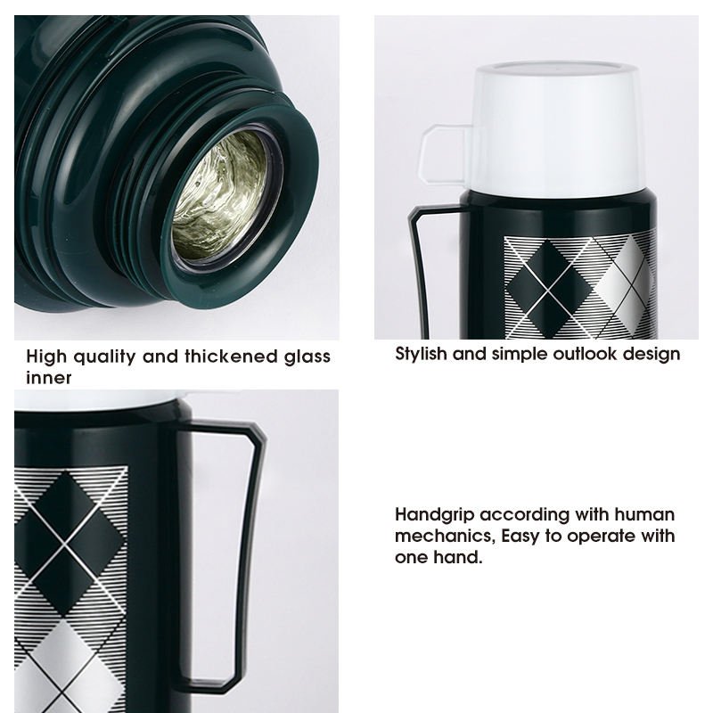 SUNLIFE High Temperature Resistence 0.6L+1.0L+1.8L White Glass Liner PP Thermal Vacuum Flask