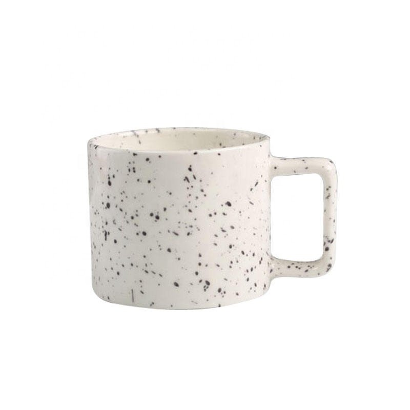 Tivray Ins Style Splatter Paint Ceramic Porcelain Mug Porcelain Retro Splash Ink Coffee Cup Speckled Mug