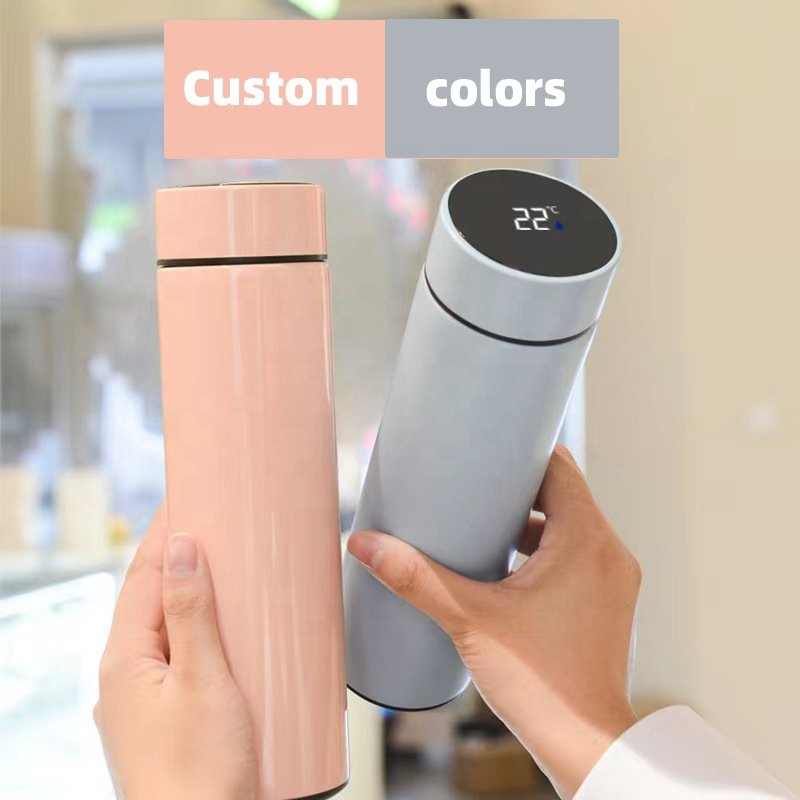Smart Vacuum Flask Portable Double Wall Sealed Led Digital Display Smart Water Bottle 500ml 304 Stainless Steel Trend New