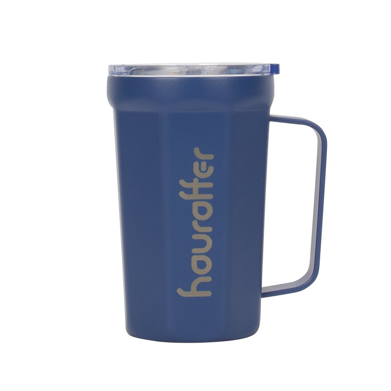 houroffer vacuum Flask 15 oz stainless steel water bottle with handle 15 ounce coffee mugs with Transparent Lid