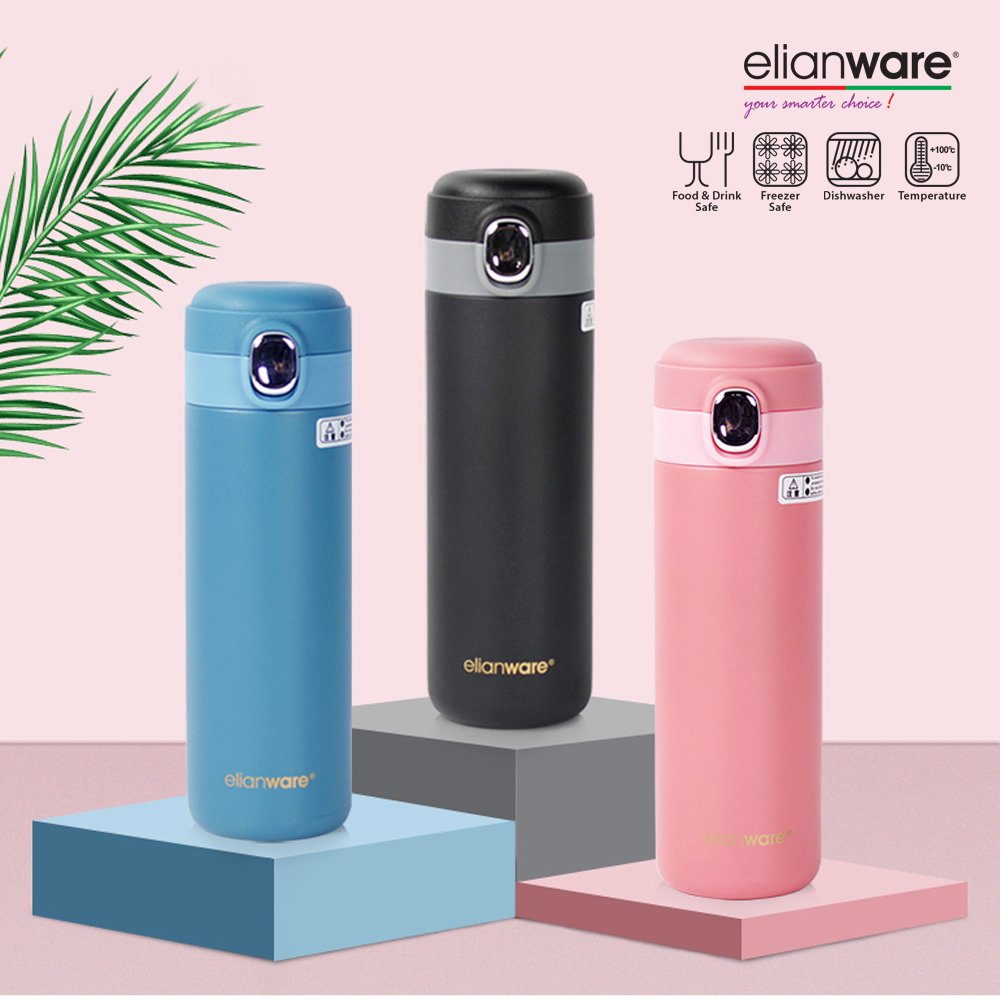 Elianware 400ml Elegant Stainless Steel 304 High Insulation Thermos Thermal Steel Vacuum Flask