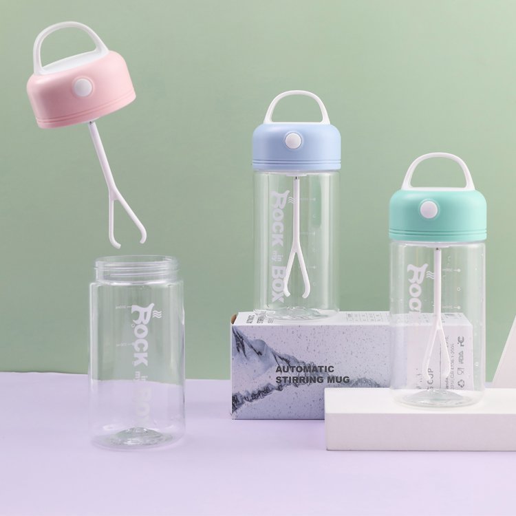 Portable Stirring Mug Reusable Eco friendly Plastic Gym Sport Protein Shaker Water Bottle