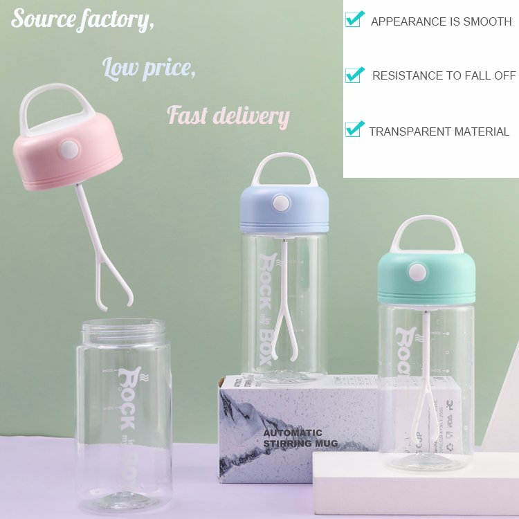 Portable Stirring Mug Reusable Eco friendly Plastic Gym Sport Protein Shaker Water Bottle