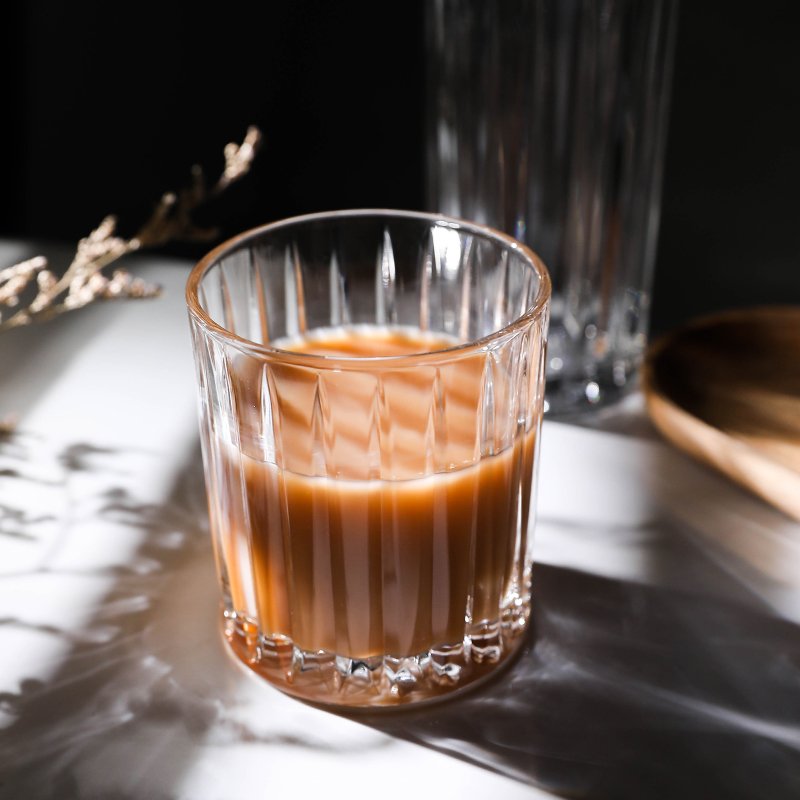 Wholesale Customize Clear Water Glass with Vertical Stripes Daily Use Coffee Mugs whiskey glass For Party highball juice glass