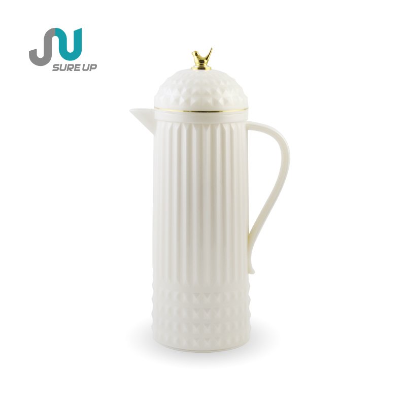 Elegant home decor Coffee Jug vacuum flask glass inner plastic coffee pot 1 liter thermos pot custom color & logo & packing