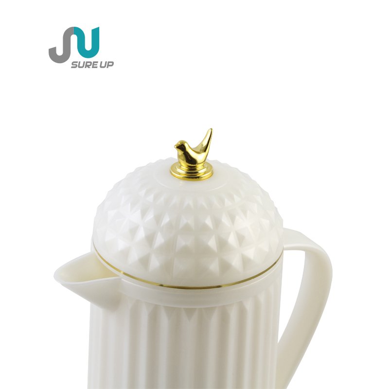 Elegant home decor Coffee Jug vacuum flask glass inner plastic coffee pot 1 liter thermos pot custom color & logo & packing