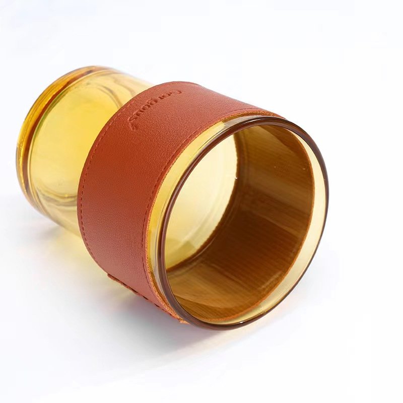 Portable Glass Tumbler Coffee Cup with Lid and Straw Leakproof Tea Cups Reusable Travel Coffee Tea Mug