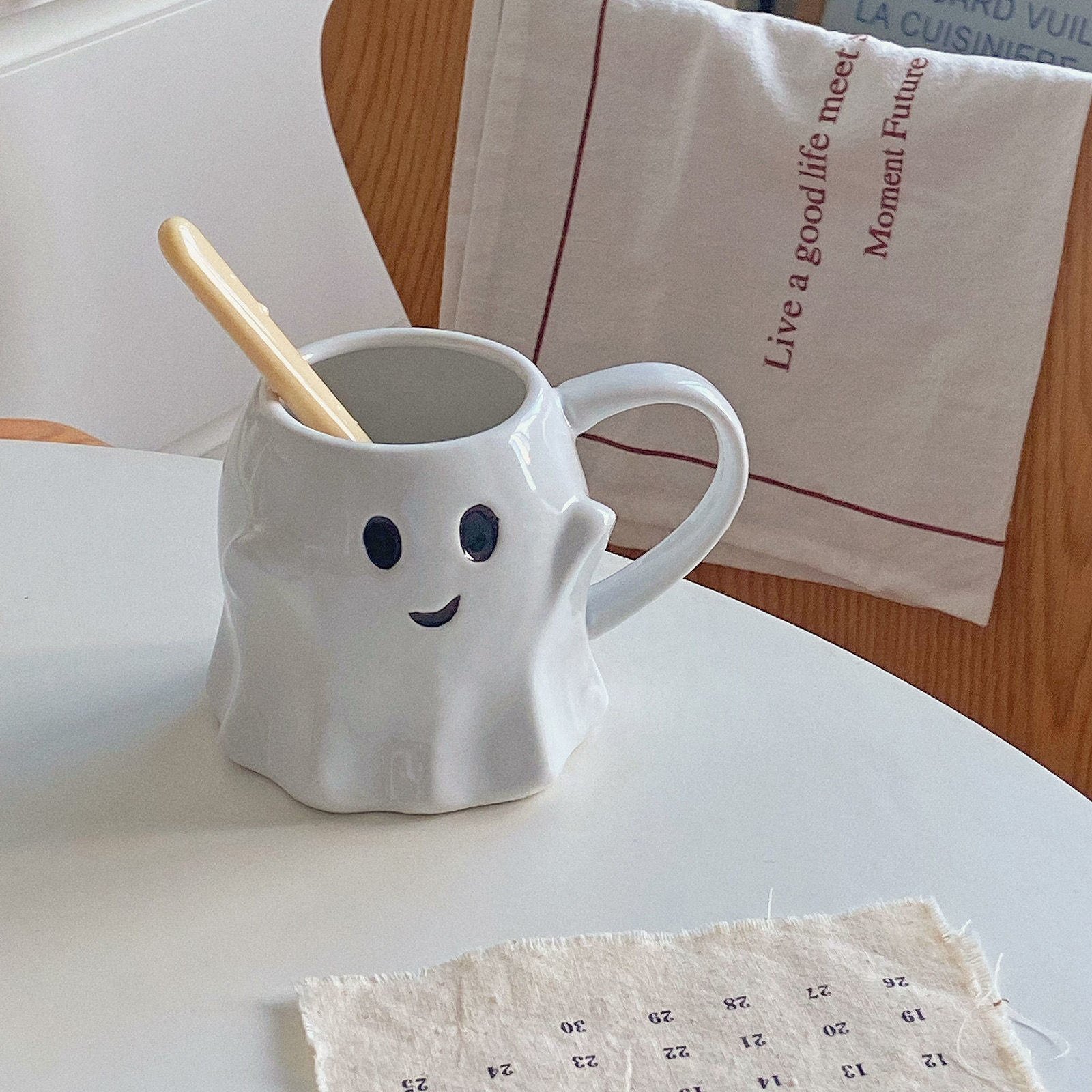 Small Holiday Gifts Cartoon Cute Ghost Mugs 400Ml Ceramic Coffee Mug Halloween Ghost Mug