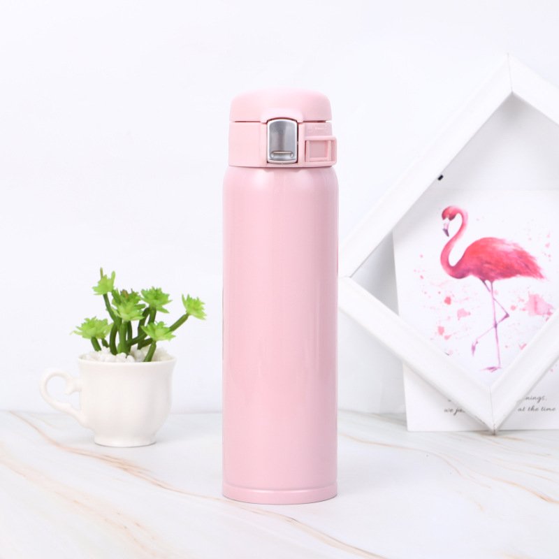 New popular convenient spring cover stainless steel vacuum flasks for adults or kids