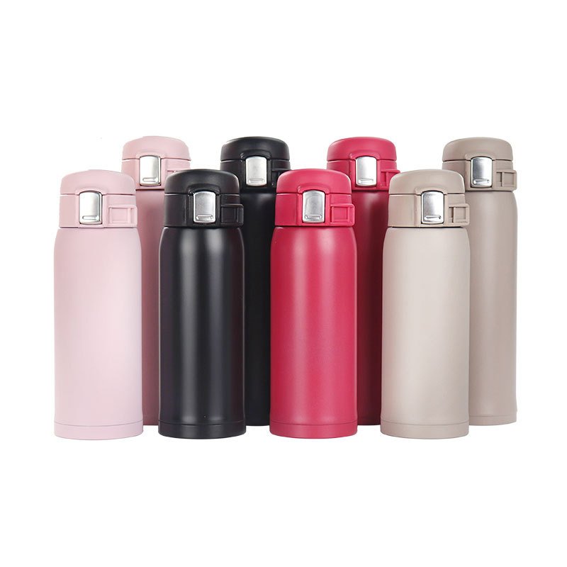 New popular convenient spring cover stainless steel vacuum flasks for adults or kids