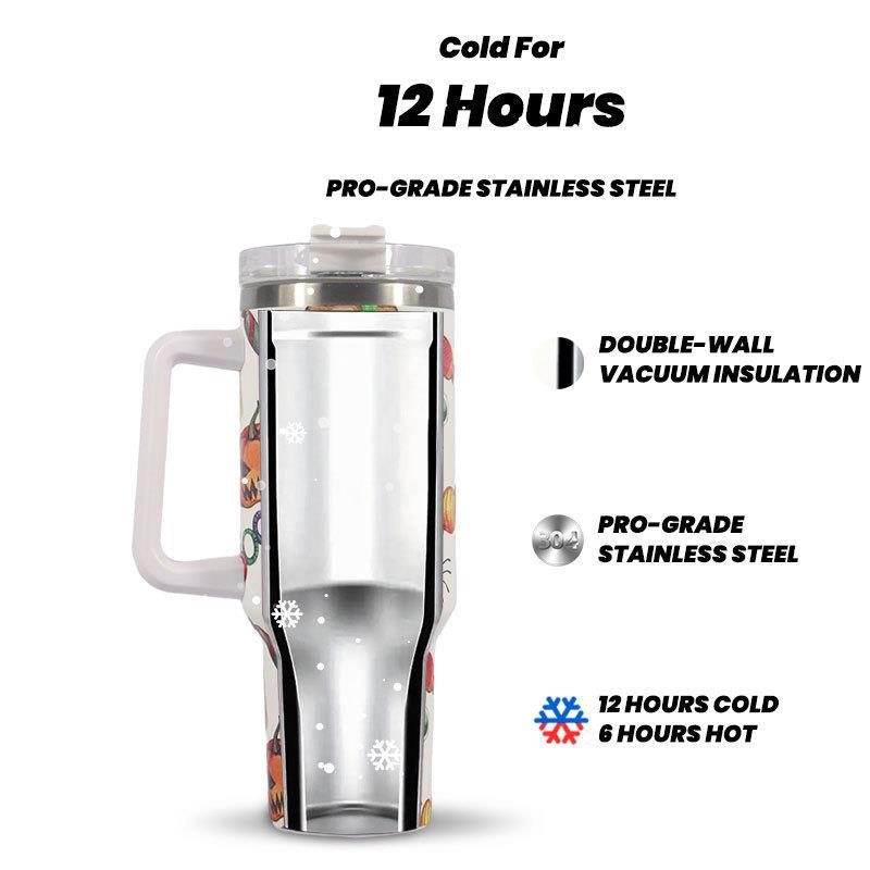 Halloween 3d Leakproof Sublimation Blanks Double Wall Stainless Steel 40oz White Mug Tumbler