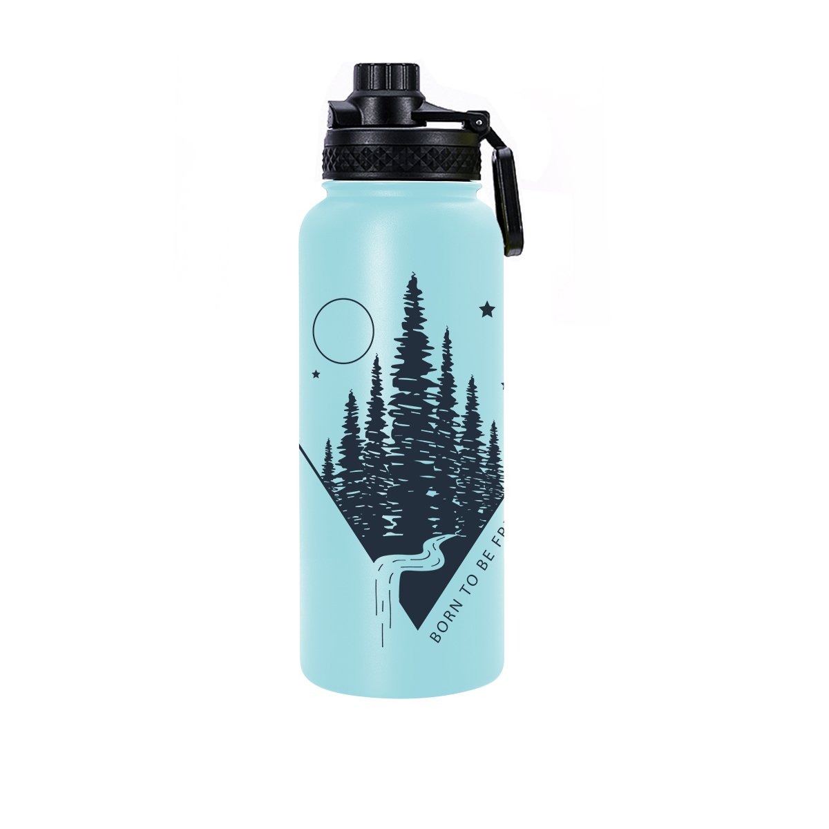 12oz 32oz 40oz 64oz Double Wall Water Bottle Stainless Steel Flask Sports Bottle With Handle Lid