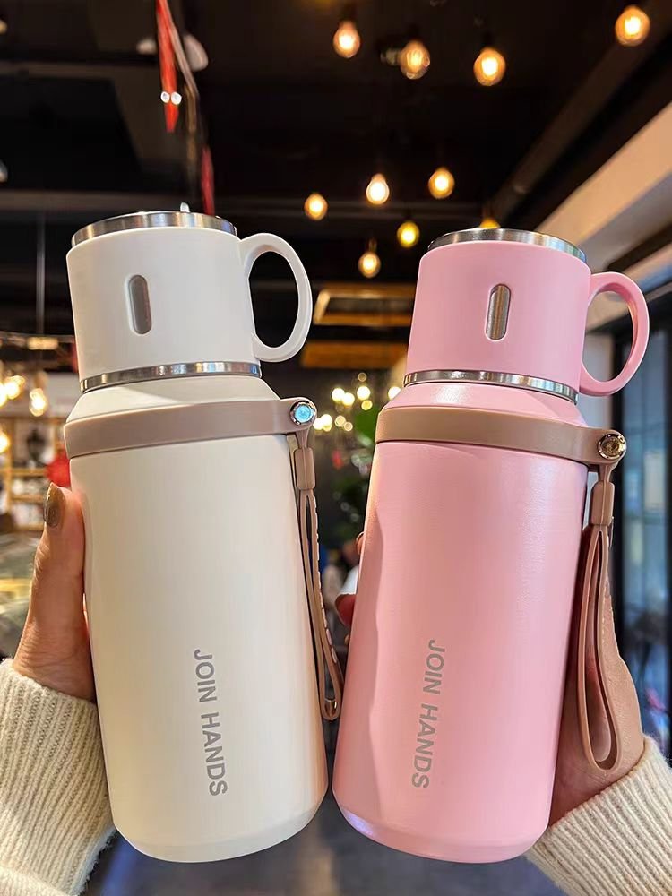 Thermos Vacuum Cup Light Luxury Simple Portable Vacuum Sling Cup Simple Drinking Cup Stainless Steel Vacuum Flasks & Thermoses