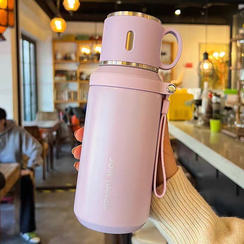 Thermos Vacuum Cup Light Luxury Simple Portable Vacuum Sling Cup Simple Drinking Cup Stainless Steel Vacuum Flasks & Thermoses