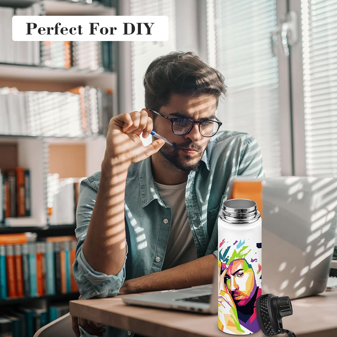 Wholesale 32oz sublimation stainless steel travel coffee mug vacuum insulated tumbler sports water bottle with straw