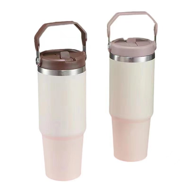 Factory wholesale thermos cups 20 oz /30 oz large capacity water cups Liquid beer glasses with straw water cups