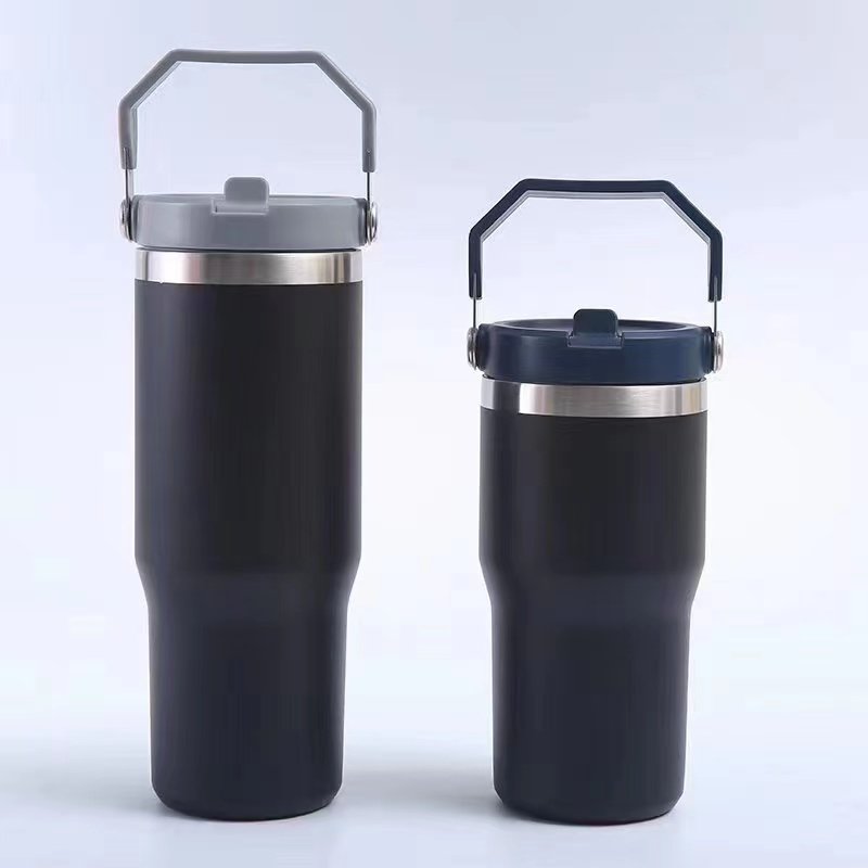 Factory wholesale thermos cups 20 oz /30 oz large capacity water cups Liquid beer glasses with straw water cups