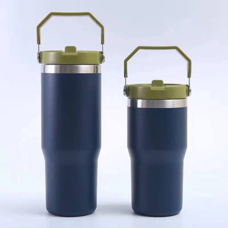 Factory wholesale thermos cups 20 oz /30 oz large capacity water cups Liquid beer glasses with straw water cups