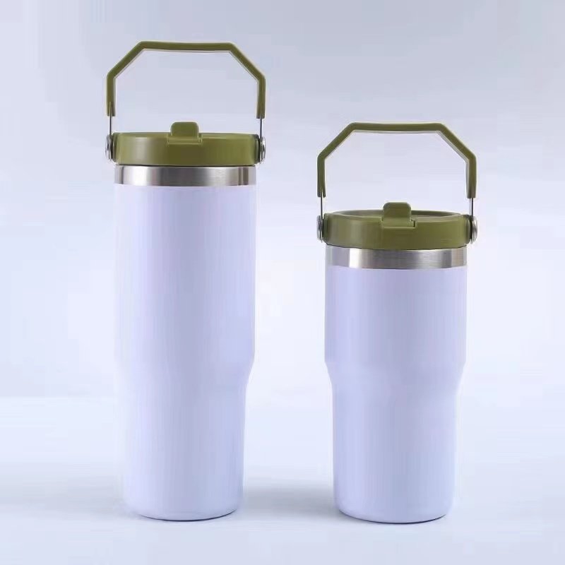 Factory wholesale thermos cups 20 oz /30 oz large capacity water cups Liquid beer glasses with straw water cups