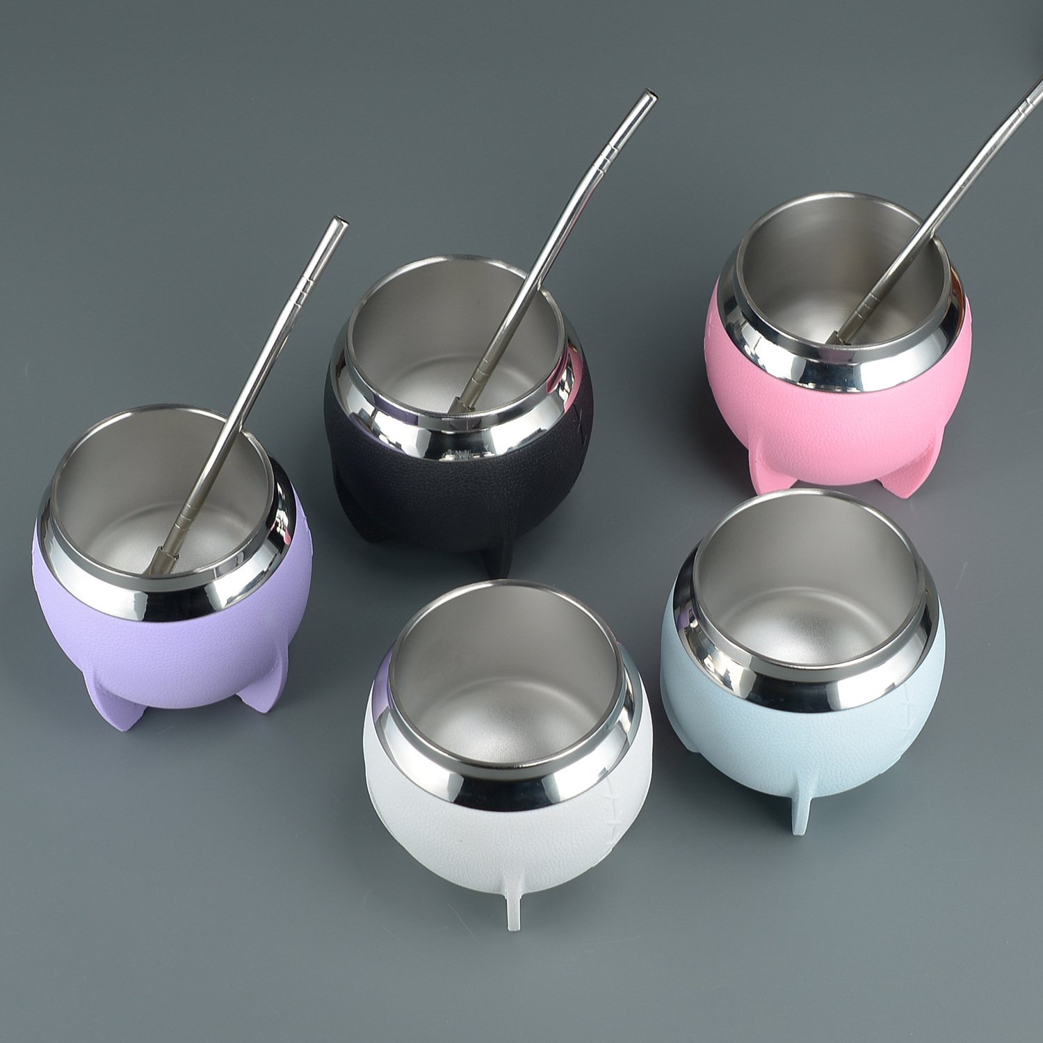 280ml Stainless Steel Double Wall Insulated Mug Cute Design Water Tumbler Vacuum Flask Mate Cup with Straw for Gift