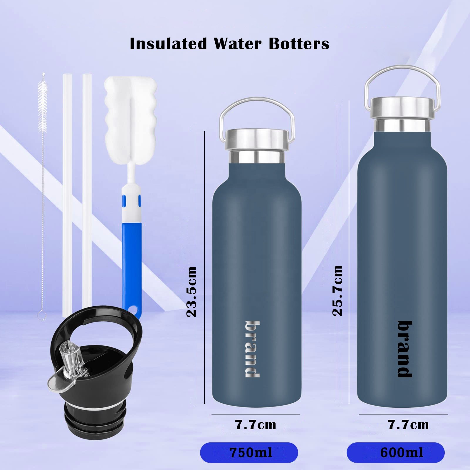 Eco-Friendly Double Wall Custom Logo Bottle Water Standard Mouth Vacuum Flask Insulated Drink Sport Stainless Steel Water Bottle