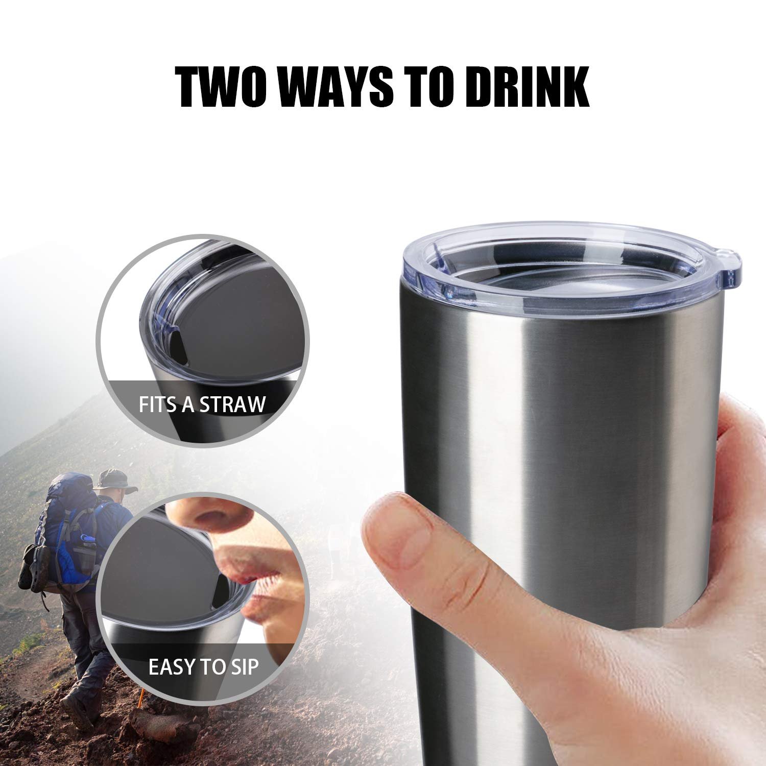 Sustainable Double Wall Food Grade #304 Stainless Steel Termos Vacuum Car Mug 20oz Skinny Travel Coffee Tumbler