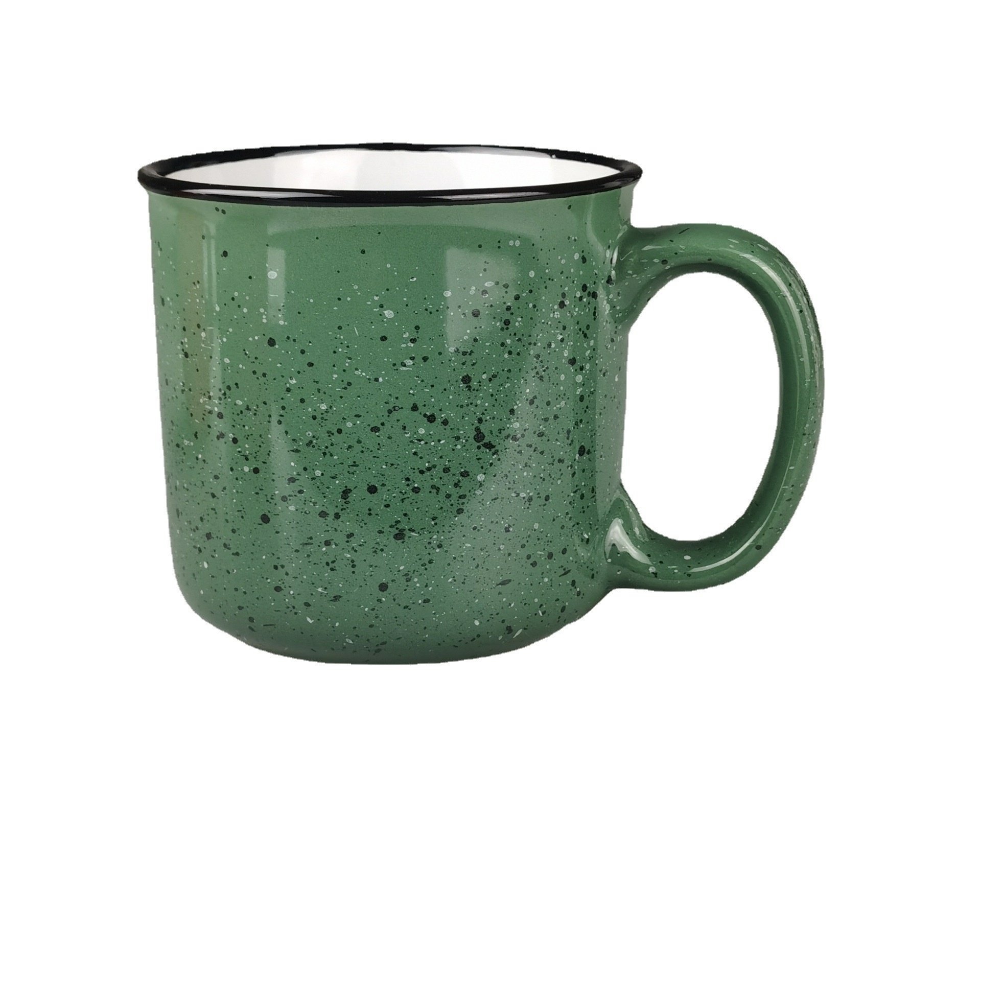 2024 Hot selling wholesale ceramic vintage splash-ink mugs custom ceramic mug Enamel porcelain mugs Home coffee cup