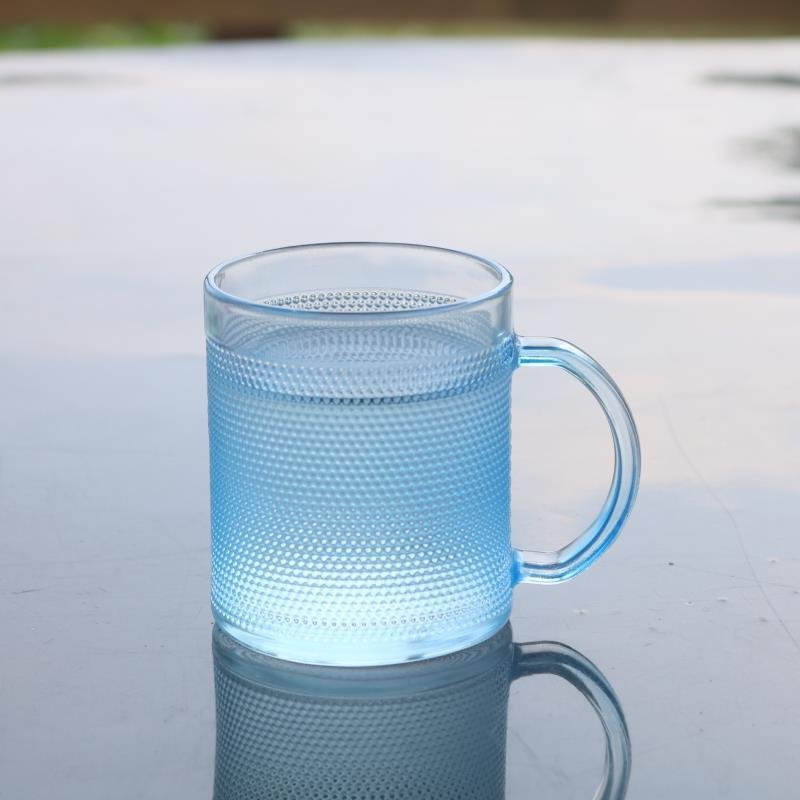 WXL100 Handle Heat Resistance Glass Mug Milk Tea Office Cups Drinkware Kitchen Home Use Colorful Rock Cup