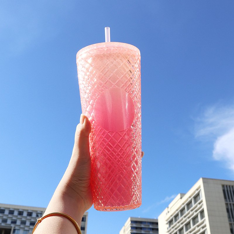 2024 New Design Food Grade Fashion Plastic Bottle for Children Party Colorful Plastic Water Bottle With Straw