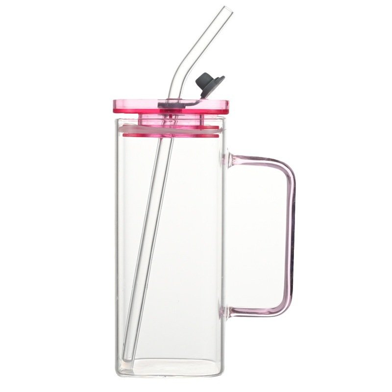 Household glass cup mug double-layer high borosilicate coffee breakfast double-layer cup with handle