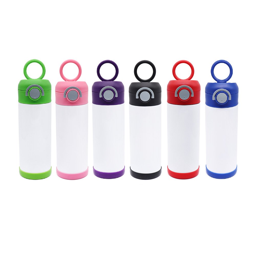 US warehouse 12 oz vacuum insulted portable top double wall sippy cup water bottle stainless steel blank kid sublimation tumbler