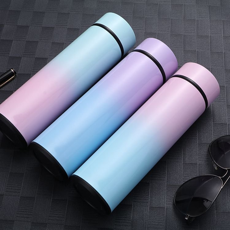 17oz 500ml custom logo portable stainless steel LED temperature display double walls thermos water cup bottle vacuum flask