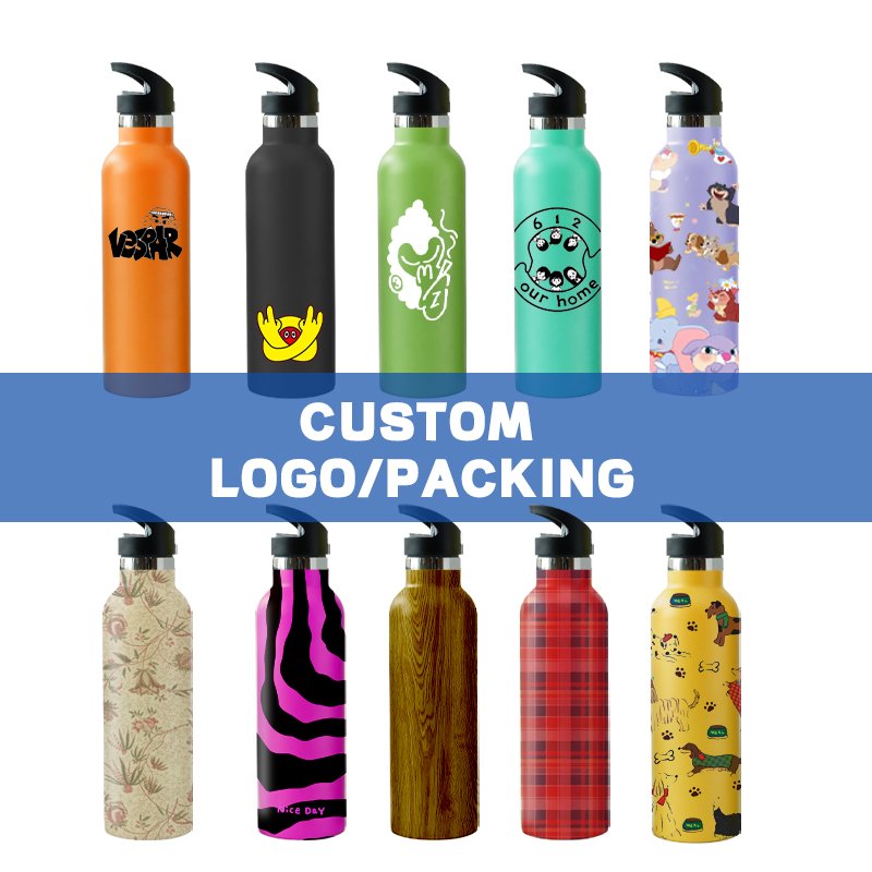 Custom Camping & Hiking Thermos Flask Leak Proof Vacuum Insulated Stainless Steel Hot & Cold Double Walled Sports Water Bottle