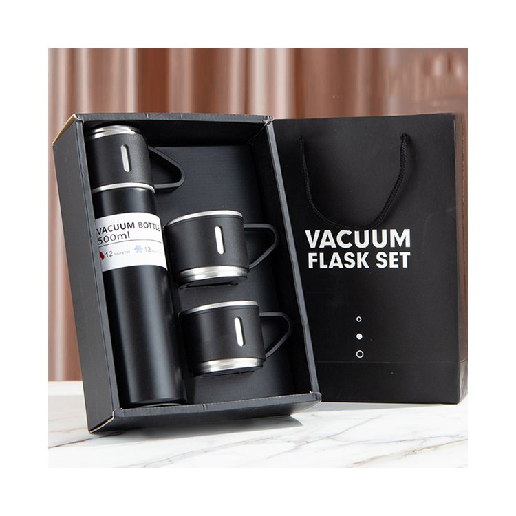 Vacuum Flask Set Gift Stainless Steel Outdoor Metal Sport Water Bottle 500ml Cup Vacuum Insulated Flask For Business Gifts