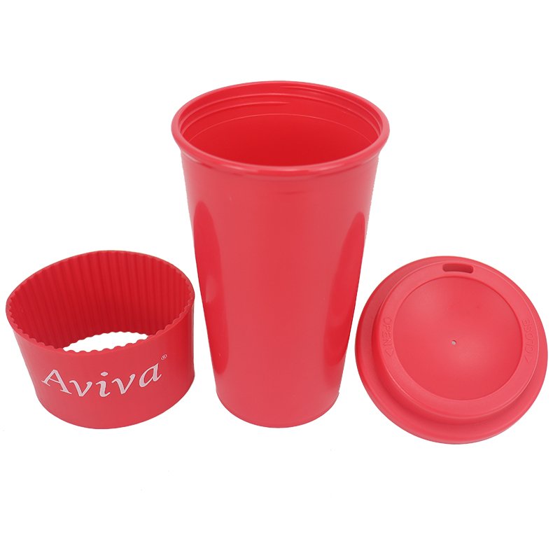 Luxury Modern New Eco-Friendly Food Grade Reusable Plastic Coffee Mug 500ml Capacity with Lid for Travel Designed Milktea Cups