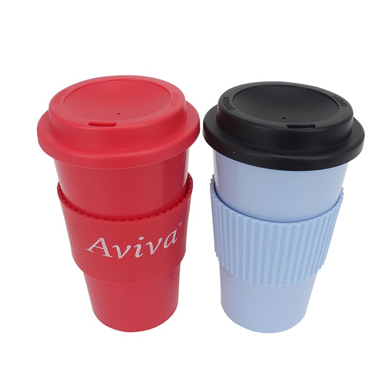 Luxury Modern New Eco-Friendly Food Grade Reusable Plastic Coffee Mug 500ml Capacity with Lid for Travel Designed Milktea Cups